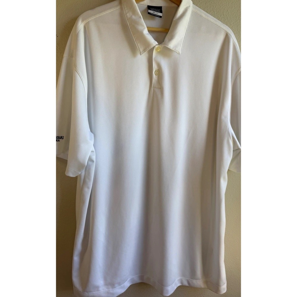 Nike Golf Dri-FIT Men's Polo Shirt XXL White Short Sleeve Embroidered Logo